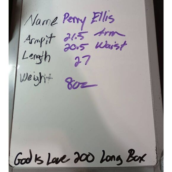 Perry Ellis Shirt Men's Medium Orange Linen Blend Button up - Picture 6 of 7